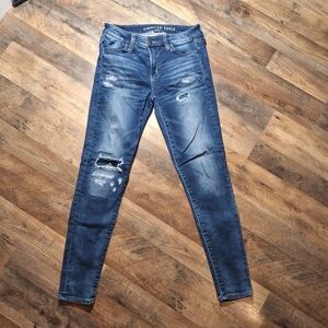 American Eagle Outfitters Women's Dark Blue Skinny Jeans